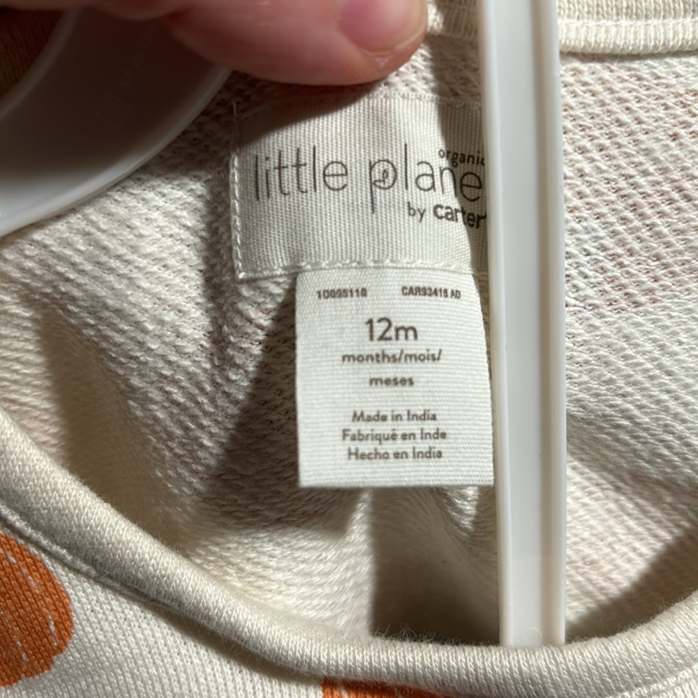 Little Planet by Carters size 12M Fall Pumpkin 2 piece outfit - Picture 6 of 6